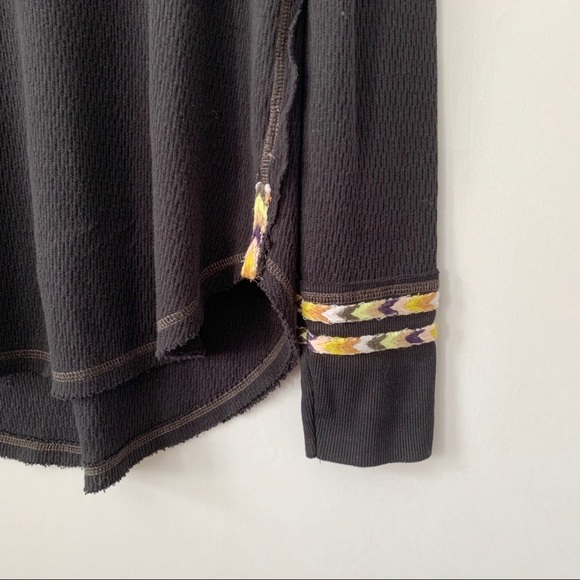 Free People We the Free Black Henley Thermal - Picture 5 of 8